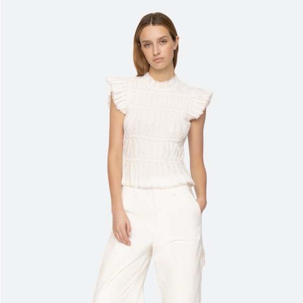 Sea New York Grier White Pleated Blouse - Picture 2 of 4